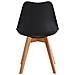 Set 4 Sedie Sala Da Pranzo In Polipropilene Moderne, Seduta Imbottito,gambe In Legno Naturale, Casa,ufficio. (nero) - Foto miniatura 5