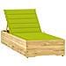 Lettino Da Giardino Con Cuscino Verde Chiaro In Pino Impregnato - Foto miniatura 2