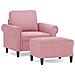 Poltrona con Poggiapiedi Rosa 60 cm Velluto - Foto miniatura 1