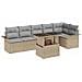 Set di Divani da Giardino composto da 7 pezzi con cuscini Beige in Rattan Poli - Foto miniatura 1