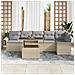 Set di Divani da Giardino composto da 7 pezzi con cuscini Beige in Rattan Poli - Foto miniatura 3