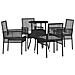 Set Pranzo Giardino 5 Pezzi Nero Polirattan - Foto miniatura 1