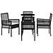 Set Pranzo Giardino 5 Pezzi Nero Polirattan - Foto miniatura 7