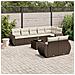Set Divani da Giardino 9pz con Cuscini Marrone in Polyrattan - Foto miniatura 2