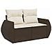 Set Divani da Giardino 9pz con Cuscini Marrone in Polyrattan - Foto miniatura 4