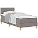 Letto con Box Spring con Materasso Tortora 80x200 cm Tessuto - Foto miniatura 1