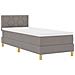 Letto con Box Spring con Materasso Tortora 80x200 cm Tessuto - Foto miniatura 3
