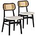 Set Di 2 Sedie Boira Nere Con Tessuto Shearling E Rattan Sintetico - Foto miniatura 1