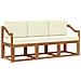 Set di divani da esterno con cuscino 3 pcs Naturale e Crema - Foto miniatura 1