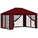 Gazebo da giardino con pareti laterali 4 × 3 m Borgogna - Foto miniatura 1