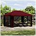Gazebo da giardino con pareti laterali 4 × 3 m Borgogna - Foto miniatura 2