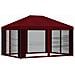 Gazebo da giardino con pareti laterali 4 × 3 m Borgogna - Foto miniatura 3