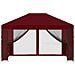 Gazebo da giardino con pareti laterali 4 × 3 m Borgogna - Foto miniatura 5