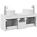 Set di Armadi da Bagno 3 pz Bianco Lucido 49,5 x 44,5 x 65,5 cm - Foto miniatura 4
