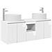 Set di Armadi da Bagno 3 pz Bianco Lucido 49,5 x 44,5 x 65,5 cm - Foto miniatura 1