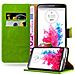 Custodia Compatibile Con Lg G3 In Verde Erbe - Coperchio Protettiva Con Chiusura Magnetica, Funzione Stand E Tasca Per Le Carte - Foto miniatura 1