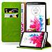 Custodia Compatibile Con Lg G3 In Verde Erbe - Coperchio Protettiva Con Chiusura Magnetica, Funzione Stand E Tasca Per Le Carte - Foto miniatura 4