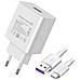 Caricabatterie Usb Supercharge 40w Con Cavo Usb-c Bianco - Foto miniatura 5