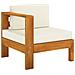 Set Divani Giardino 6 pz Cuscini Bianco Crema in Legno d'Acacia - Foto miniatura 2