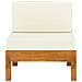 Set Divani Giardino 6 pz Cuscini Bianco Crema in Legno d'Acacia - Foto miniatura 6