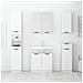 Mobile da Bagno Bianco Lucido 32x34x188,5 cm Legno Multistrato - Foto miniatura 3