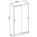 Guardaroba Kilimangiaro, Mobile Appendiabiti Per Camera Da Letto, Armadio Con 2 Ante Scorrevoli, 100x50h204 Cm, Bianco - Foto miniatura 3