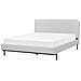Letto Tessuto Corio 160 X 200 Cm Grigio Chiaro - Foto miniatura 9