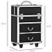 Trolley Valigetta Porta Trucchi Professionale, Blocco Con 2 Chiavi E Ruote, Nero 36x23x52cm - Foto miniatura 6