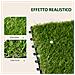 Piastrelle Da Giardino Con Erba Sintetica 30x30cm 10 Pezzi, Prato Artificiale Densità 6500, Verde - Foto miniatura 4