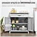 Credenza Cucina Country con Armadietto a 2 Ante e Cassetto, 80x39.7x80cm, Grigio - Foto miniatura 4