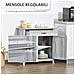 Credenza Cucina Country con Armadietto a 2 Ante e Cassetto, 80x39.7x80cm, Grigio - Foto miniatura 5