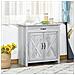 Credenza Cucina Country con Armadietto a 2 Ante e Cassetto, 80x39.7x80cm, Grigio - Foto miniatura 2