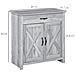 Credenza Cucina Country con Armadietto a 2 Ante e Cassetto, 80x39.7x80cm, Grigio - Foto miniatura 3