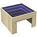 Tavolino Da Salotto Con Led Infinity Rovere Sonoma 50x50x30 Cm - Foto miniatura 3