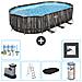 Piscina Fuori Terra - Ovale - 610x366x122 Cm - Grigio - Include Accessori Coordinati Cb31 - Foto miniatura 1