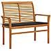 Panca Da Giardino Con Cuscino Antracite 112 Cm In Legno Di Teak - Foto miniatura 2