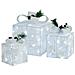 Scatole Regalo Decorative Natale 3pz Bianche Da Esterno Interni - Foto miniatura 1