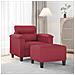 Poltrona con Poggiapiedi Rosso Vino 60 cm in Similpelle - Foto miniatura 2