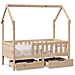 Giroletto Bambini con Cassetti 70x140 cm Legno Massello di Pino - Foto miniatura 1