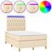 Letto a Molle con Materasso e LED Crema 120x190 cm in Tessuto - Foto miniatura 1