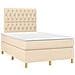 Letto a Molle con Materasso e LED Crema 120x190 cm in Tessuto - Foto miniatura 3