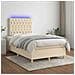 Letto a Molle con Materasso e LED Crema 120x190 cm in Tessuto - Foto miniatura 5