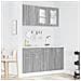 Set di Armadi da Cucina 4 Pezzi Grigio Sonoma Legno ingegnerizzato - Foto miniatura 2