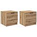 Armadietto per letto 2 pcs rovere artigianale 40 x 39 x 40 cm - Foto miniatura 1