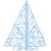 Albero di Natale con 160 LED Bianco Freddo 150 cm Acrilico - Foto miniatura 4