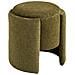 Walsdorf - Pouf Rotondo In Chenille Verde Ø42x44 Cm - Foto miniatura 1