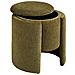Walsdorf - Pouf Rotondo In Chenille Verde Ø42x44 Cm - Foto miniatura 3