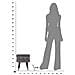 Sgabello Paris Grigio In Tessuto Su Gambe Nere E Silver - Ø 35 X H 40,5 Cm - Foto miniatura 6