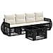 Set Divano da Giardino 5 pz Nero e Bianco Crema polyrattan - Foto miniatura 1