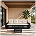Set Divano da Giardino 5 pz Nero e Bianco Crema polyrattan - Foto miniatura 6